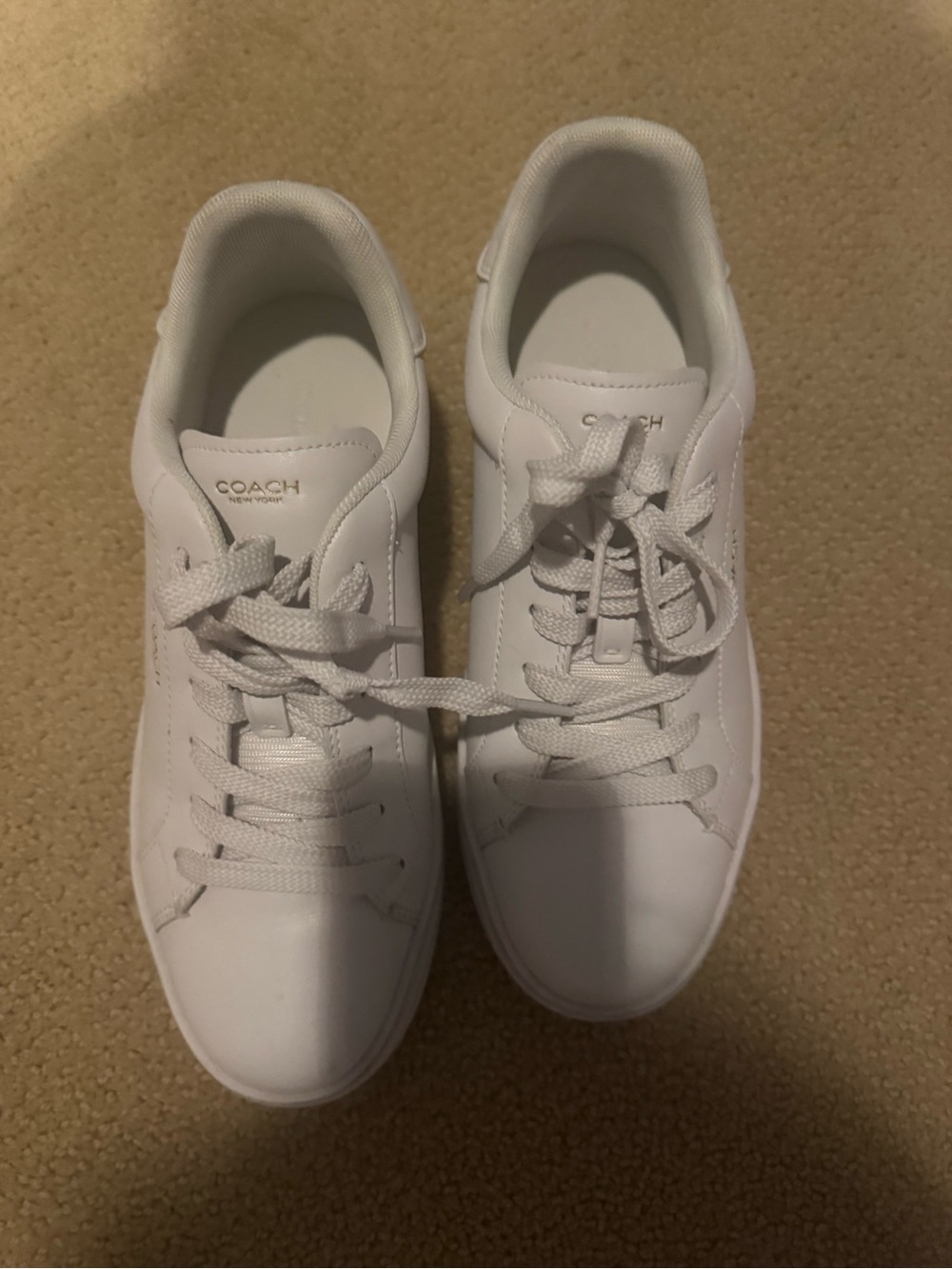 Coach White Leather Low-Top Sneakers - Picture 3 of 6